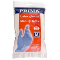 Manusi latex usor pudrate, albe, ambidextre, medium (10 bucati - 5 perechi)