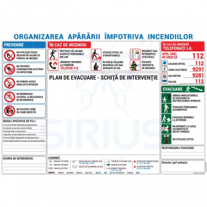 Organizarea Apararii Impotriva Incendiilor - Plan Evacuare - A3 